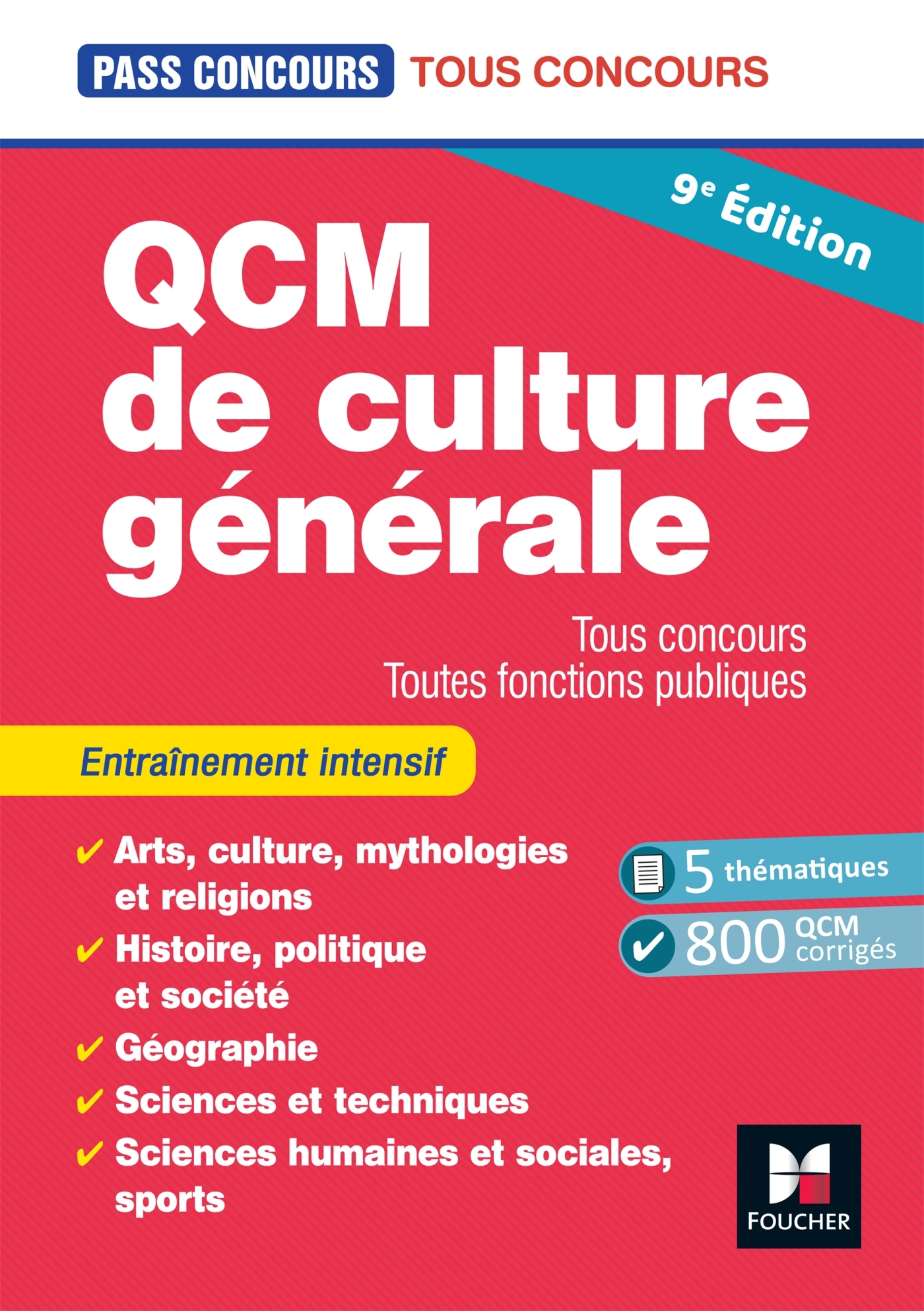 Pass'Concours - QCM de culture générale - Tous concours - 9e édition - Entraînement - Valérie Beal, Anne Ducastel - FOUCHER