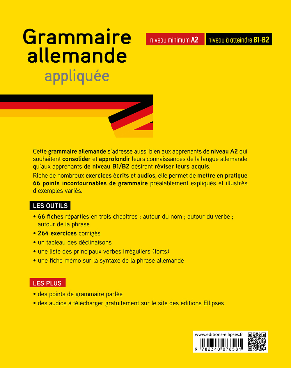 Grammaire allemande appliquée de A2 vers B1-B2. - Bettina Schödel - ELLIPSES
