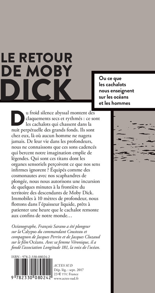Le retour de Moby Dick - François Sarano - ACTES SUD