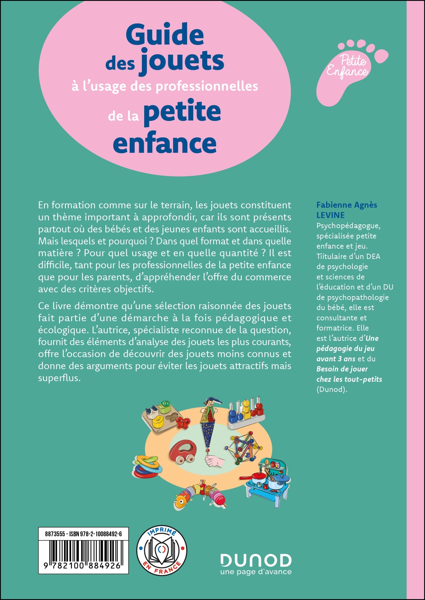 Guide des jouets à l'usage des professionnelles de la petite enfance - Fabienne Agnès Levine - DUNOD