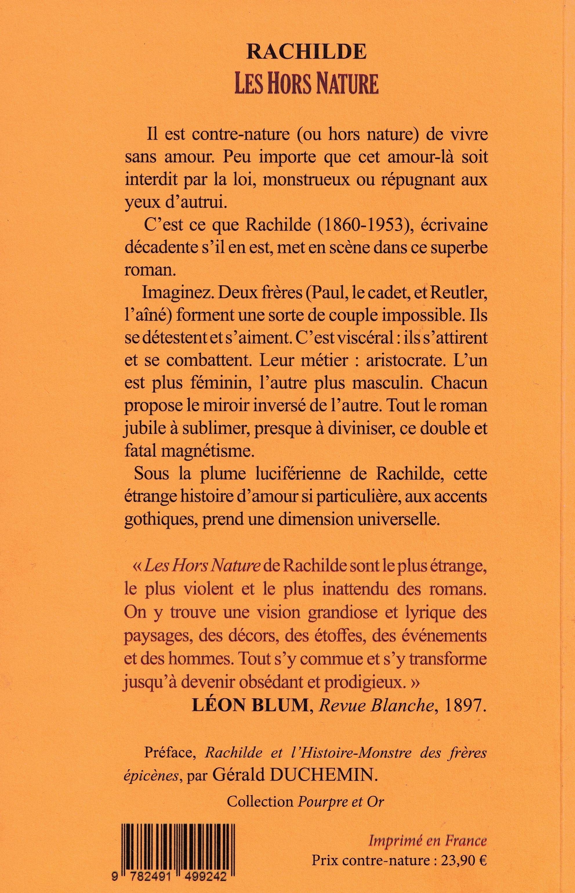 Les Hors Nature -  Rachilde - CHAT ROUGE