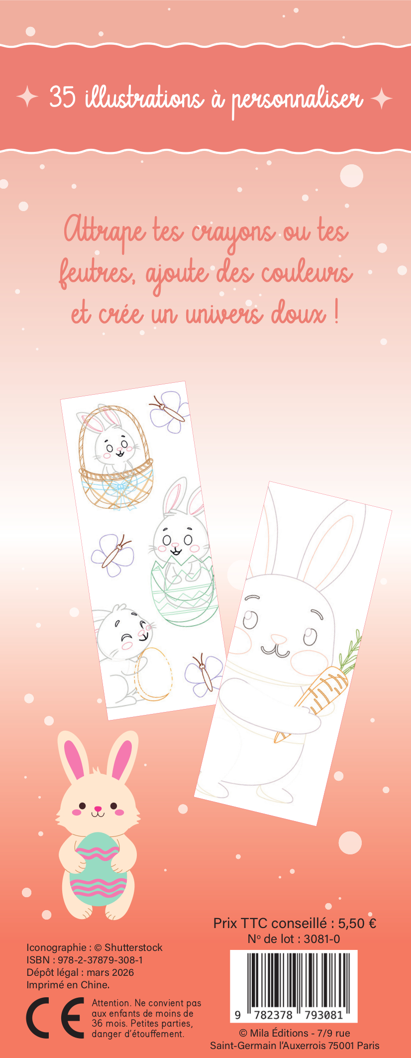 Lapins de Pâques - Mes petites cartes à colorier -  Collectif - MILA