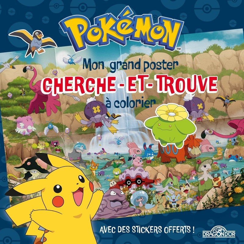 Pokémon - Mon grand poster cherche-et-trouve à colorier -  The Pokémon Company - DRAGON D OR