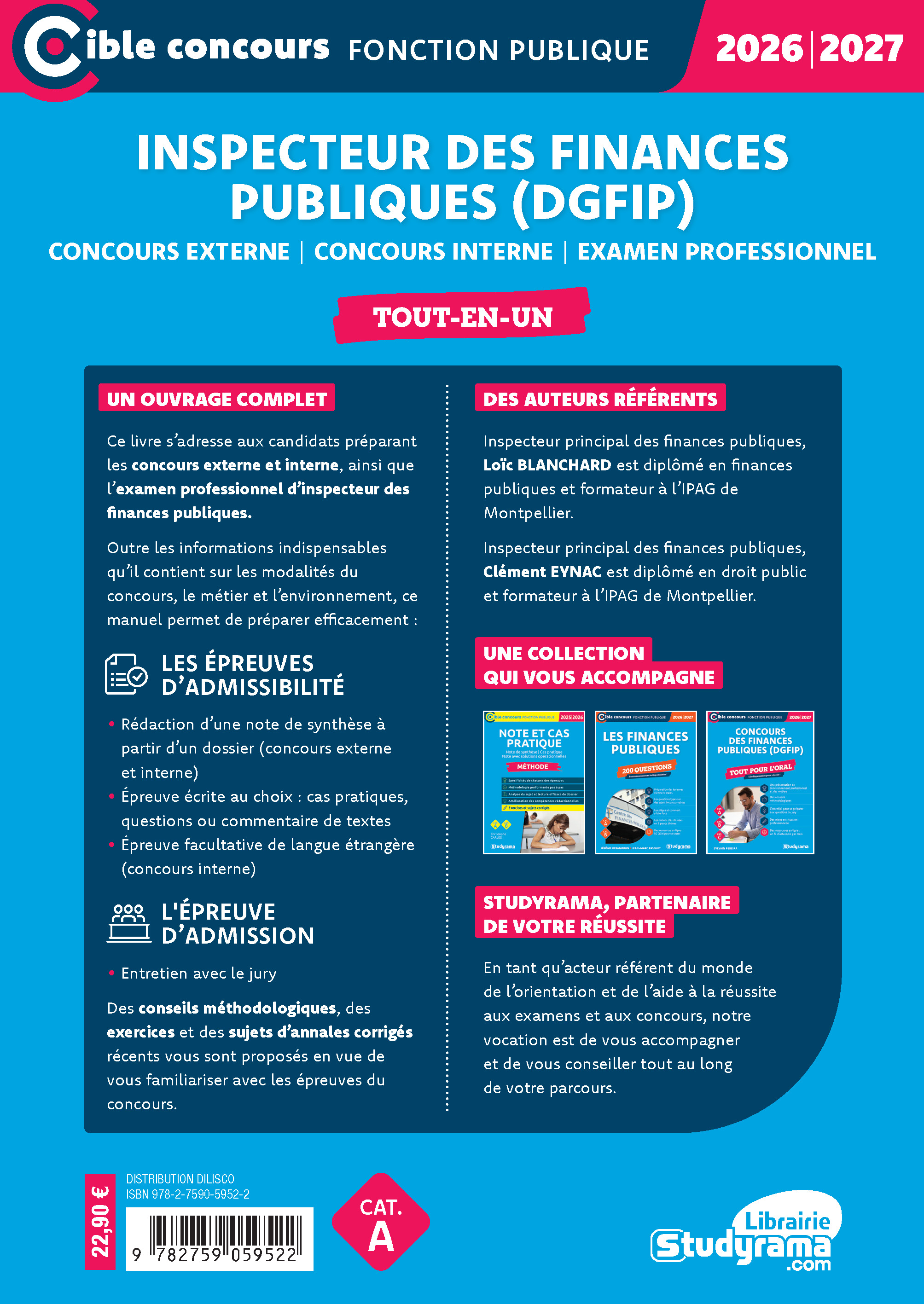 Inspecteur des finances publiques (DGFiP) – Tout-en-un (Catégorie A – Concours 2026-2027) - Clément Eynac, Loïc Blanchard - STUDYRAMA