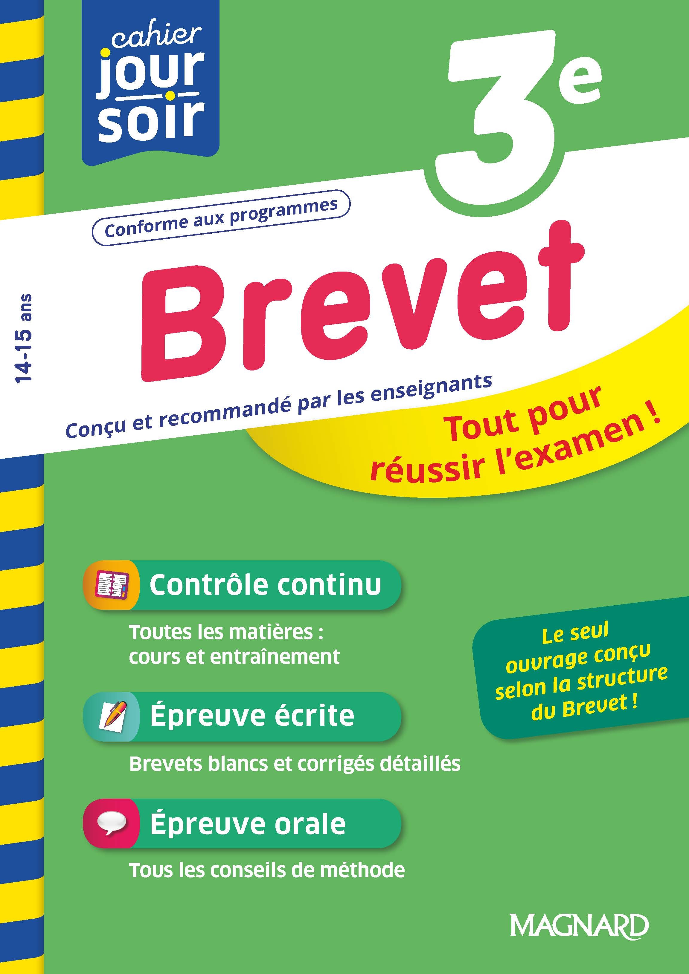 Brevet 3e - Nouveau Cahier du jour Cahier du soir - Patrick Rasset, Louise Eisenstein, Florence Randanne, Bruno Benitah, Nadine Daboval, Evelyne Breuiller, Philippe Galinier, Catherine Mazaud-Aujard - MAGNARD