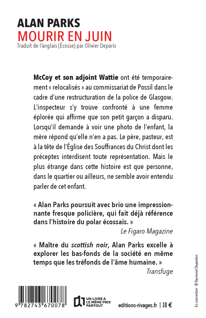 Mourir en juin - Alan Parks - RIVAGES