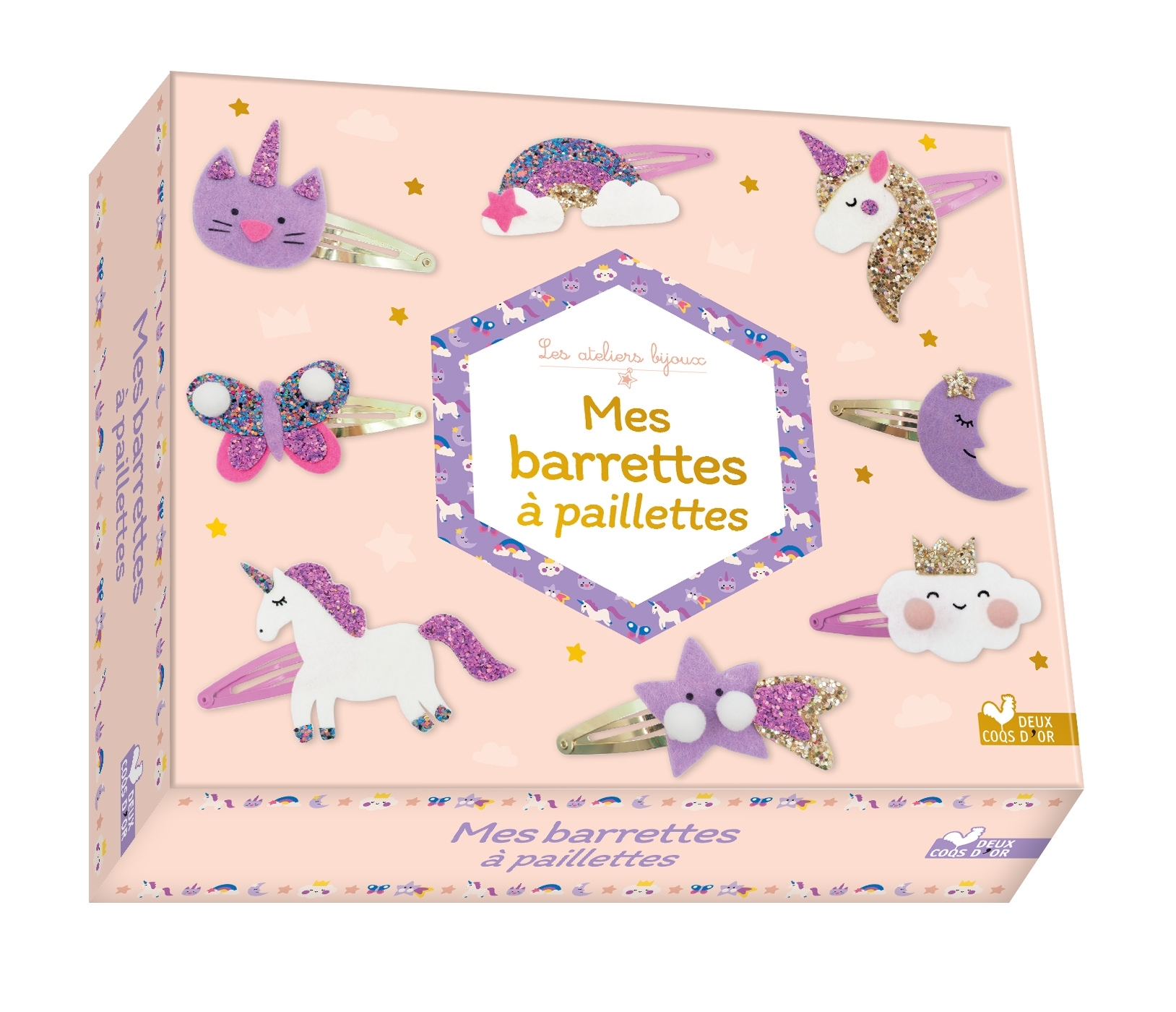 Mes barrettes à paillettes - coffret avec accessoires -  la Fabricoterie - DEUX COQS D OR