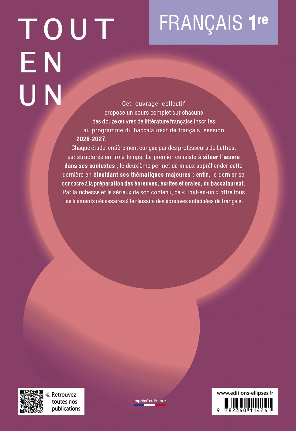 Français. Première. Tout-en-un sur les œuvres au programme du bac - Marie Krebs, Zita Afonso, Claire Mouret, Guillaume Bardet, Franck Bessonnat, Bertille Le Coz, Jeanne Perreau, Lunorsola Raffalli-Grenat - ELLIPSES
