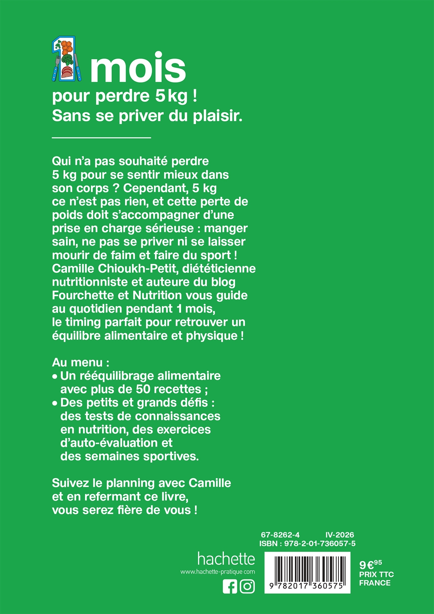 1 mois pour perdre 5 kg - Camille Chioukh-Petit - HACHETTE PRAT