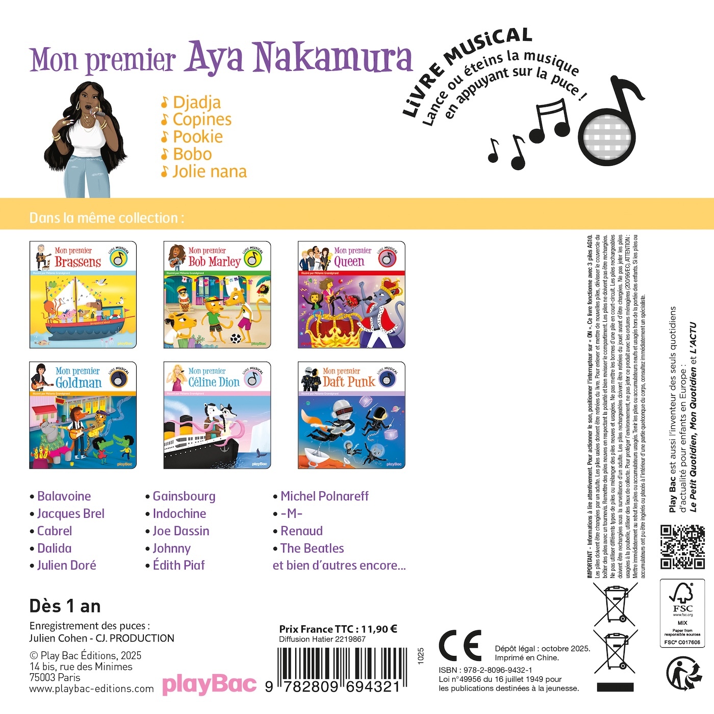 Livre musical - Mon premier Aya Nakamura -  - PLAY BAC