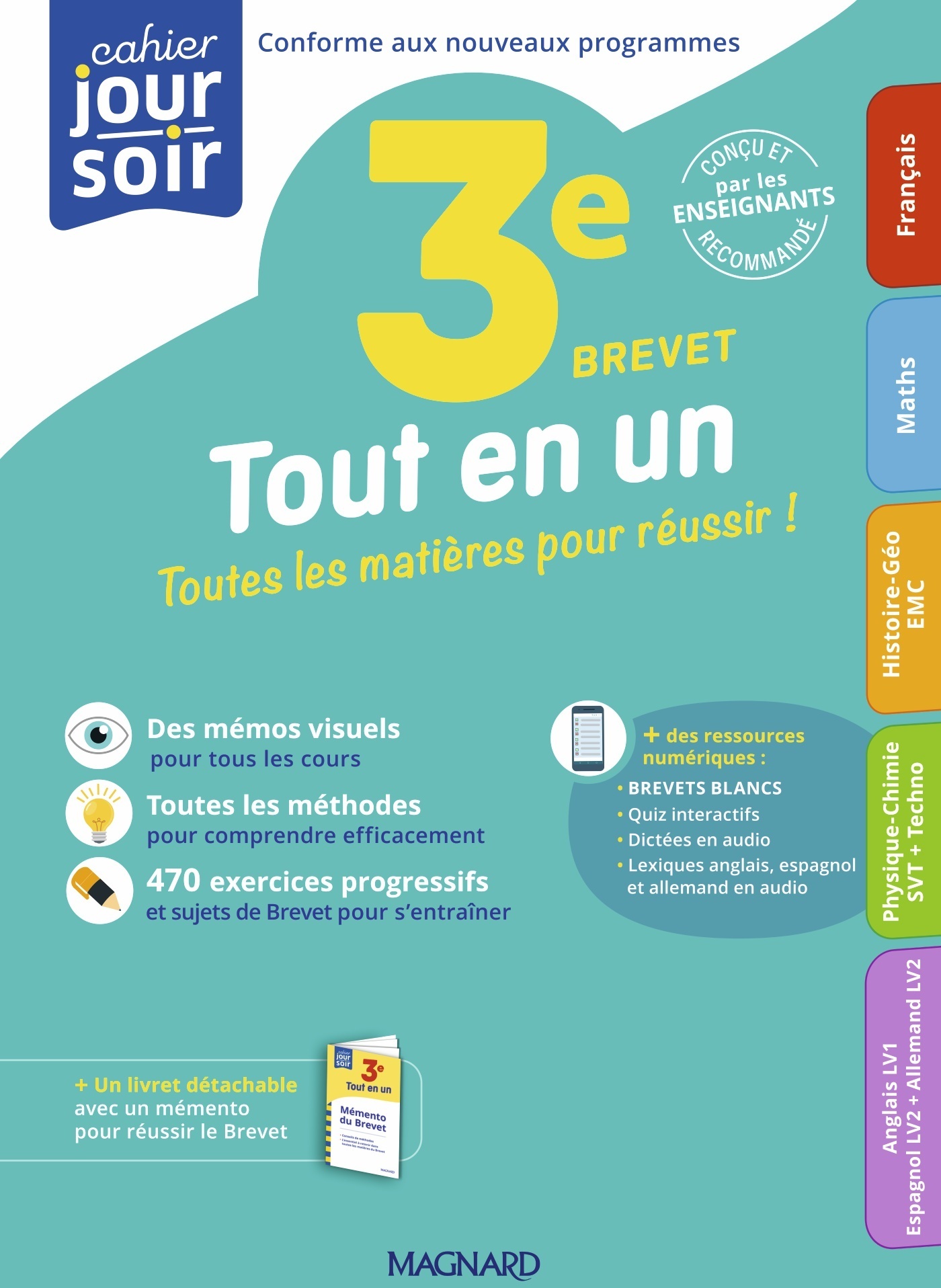 Tout en un 3e Brevet - Bruno Benitah, Nadine Daboval, Romane Yao, Fabienne Bourdillat, Evelyne Breuiller, Philippe Galinier, Nieves Ciria-Ménard, Marion Leruste, Isabelle Eisenstein, Hélène Vincent-Schneider, Nathalie Jonard-Loridant - MAGNARD