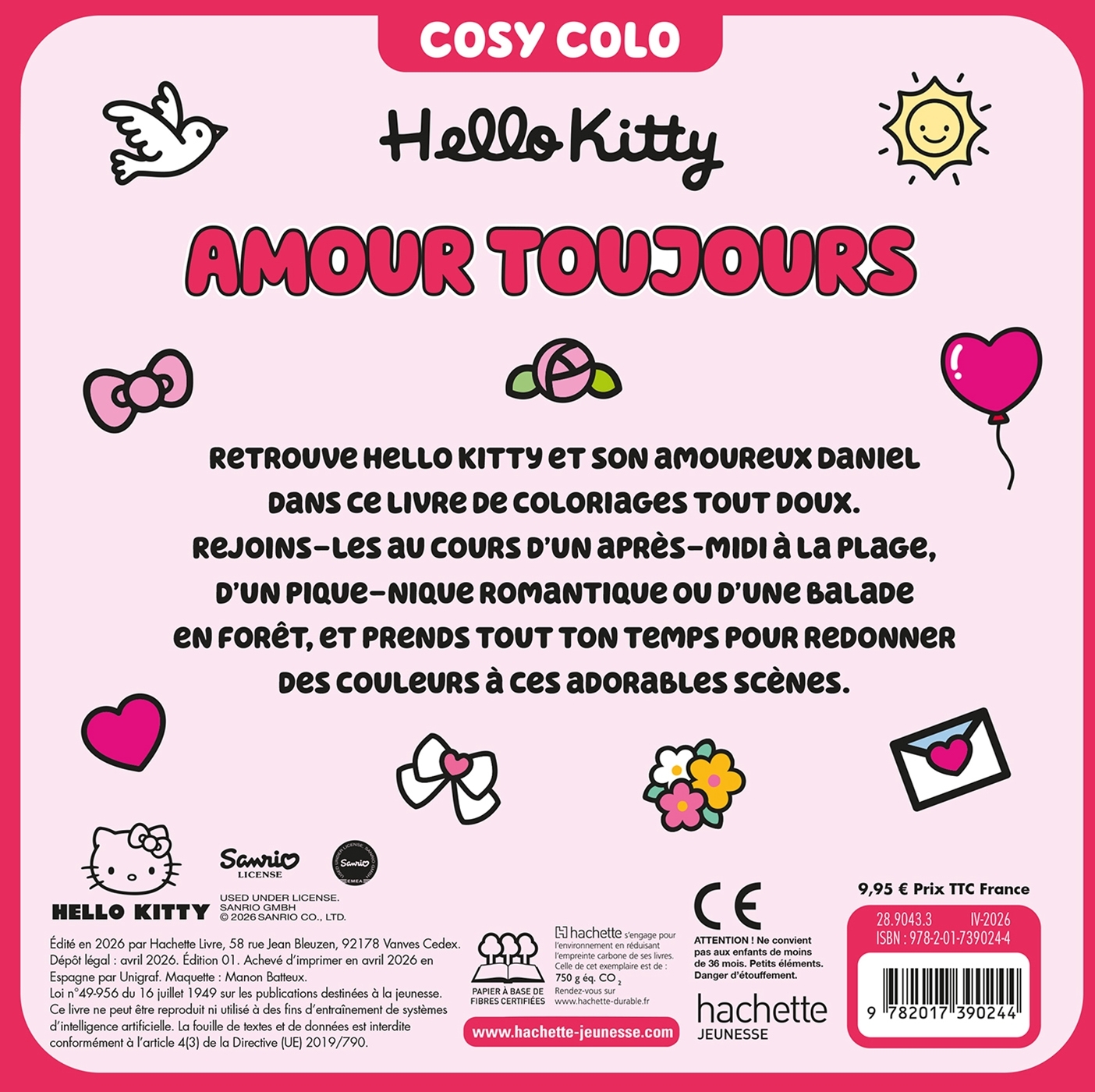 Hello Kitty - Amour toujours - Cosy Colo -  Sanrio - HACHETTE JEUN.