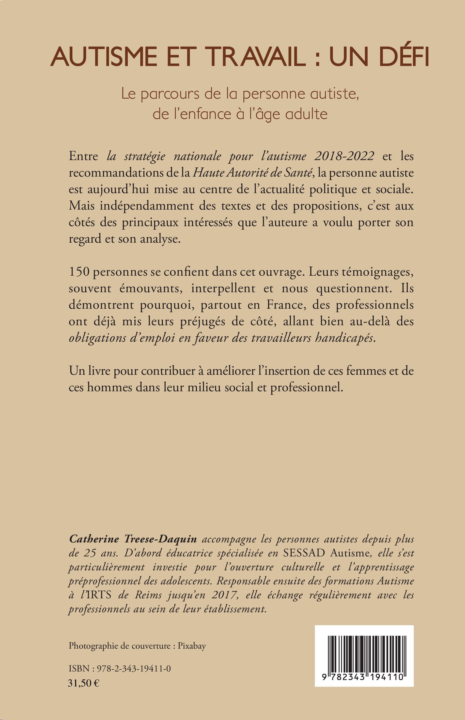 Autisme et travail : un défi - Catherine Treese-Daquin - L'HARMATTAN