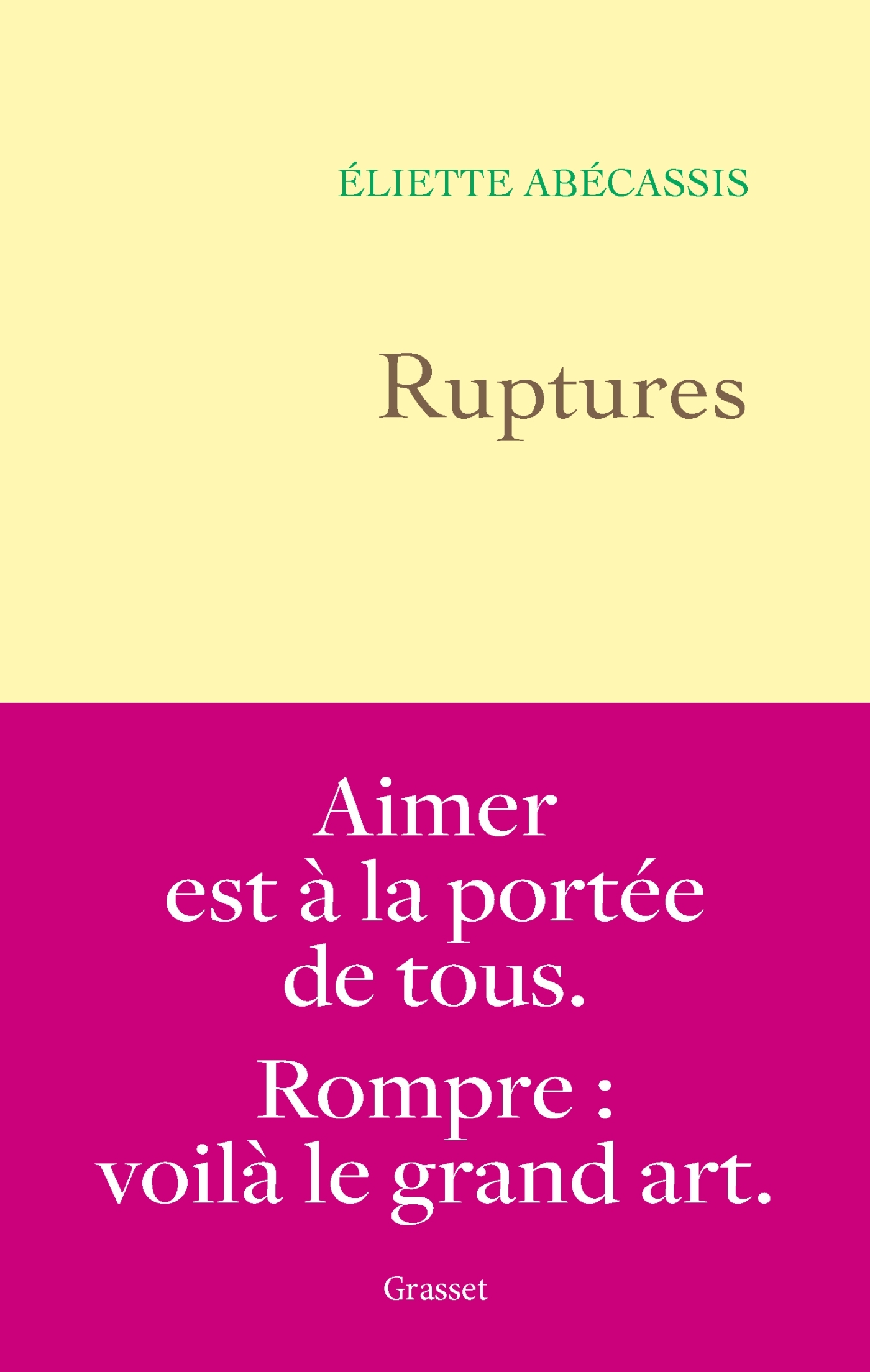 Ruptures - Eliette ABECASSIS - GRASSET