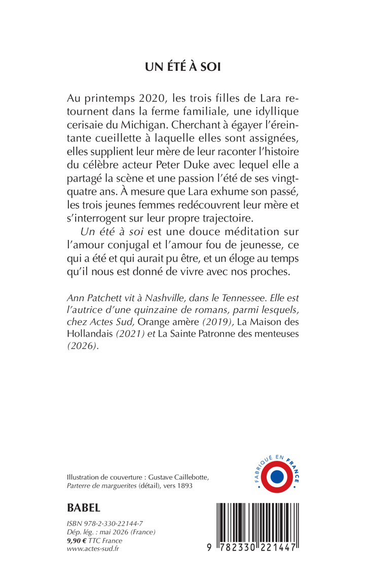 Un été à soi - Ann Patchett - ACTES SUD