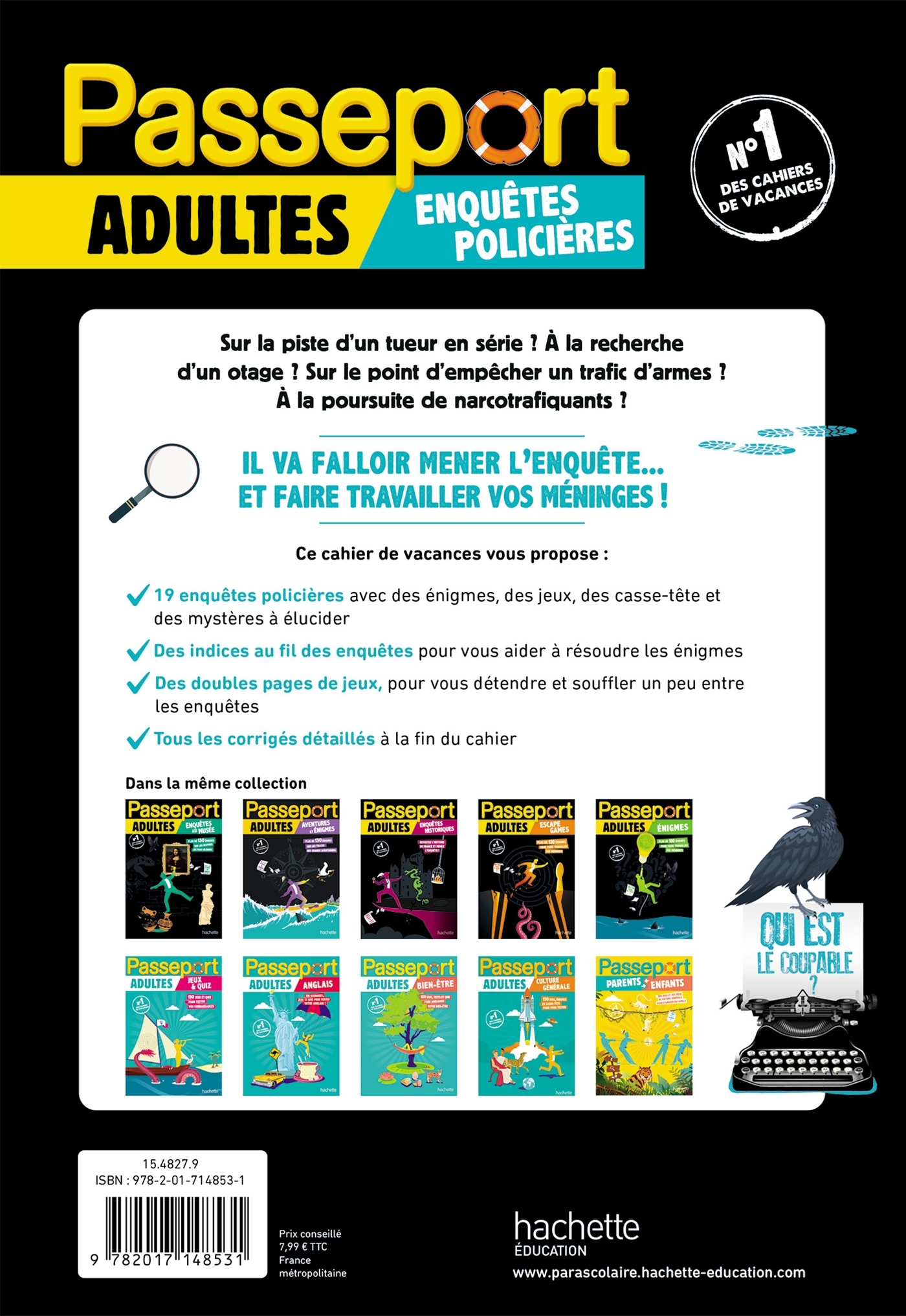 Passeport Adultes - Enquêtes policières - Cahier de vacances 2026 - Sandra Lebrun, Loïc Audrain - HACHETTE EDUC