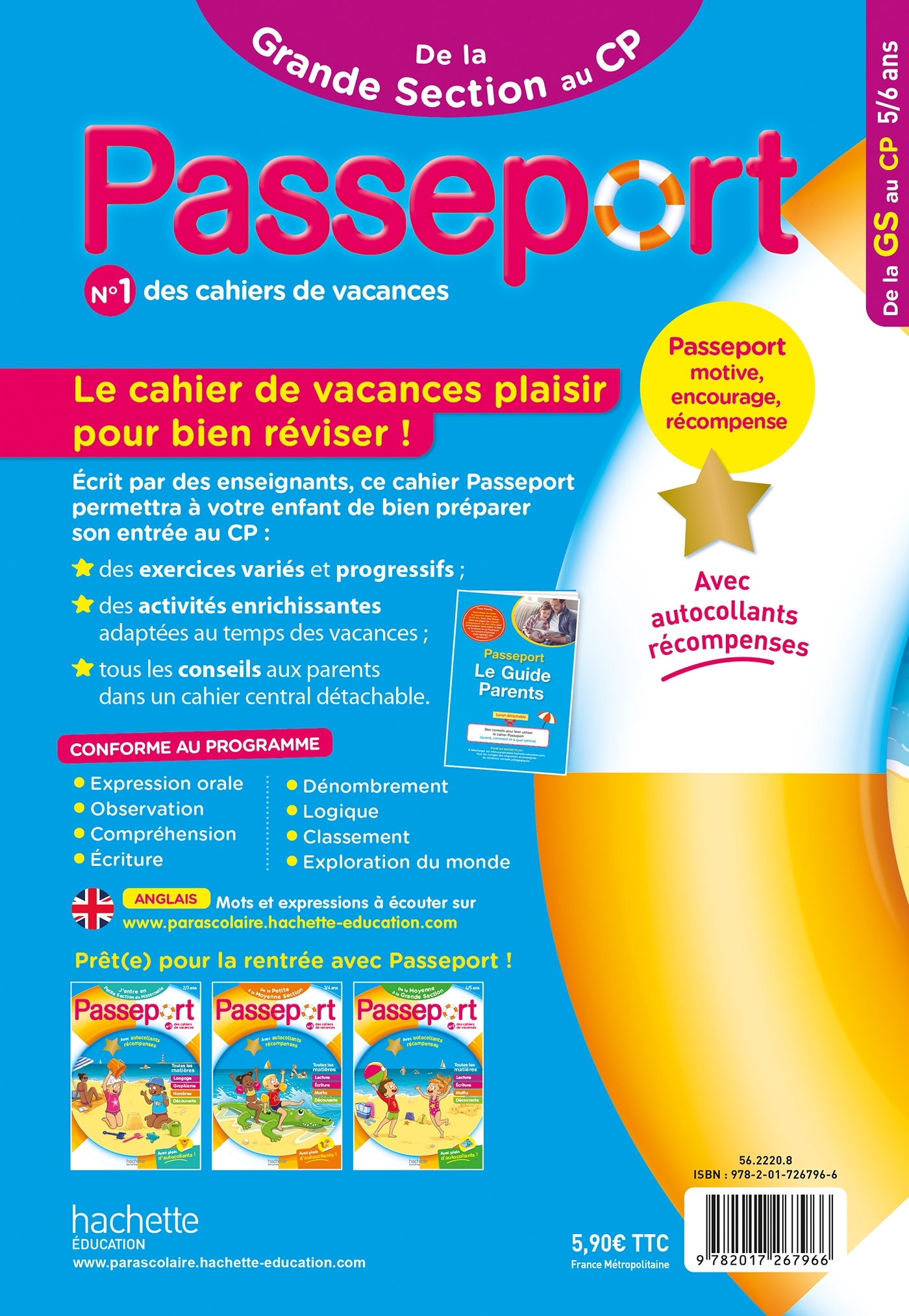 Passeport Maternelle - De la Grande Section au CP (5-6 ans) - Cahier de vacances 2026 - Bernard Jenner, Guy Blandino, Nadia Poure - HACHETTE EDUC