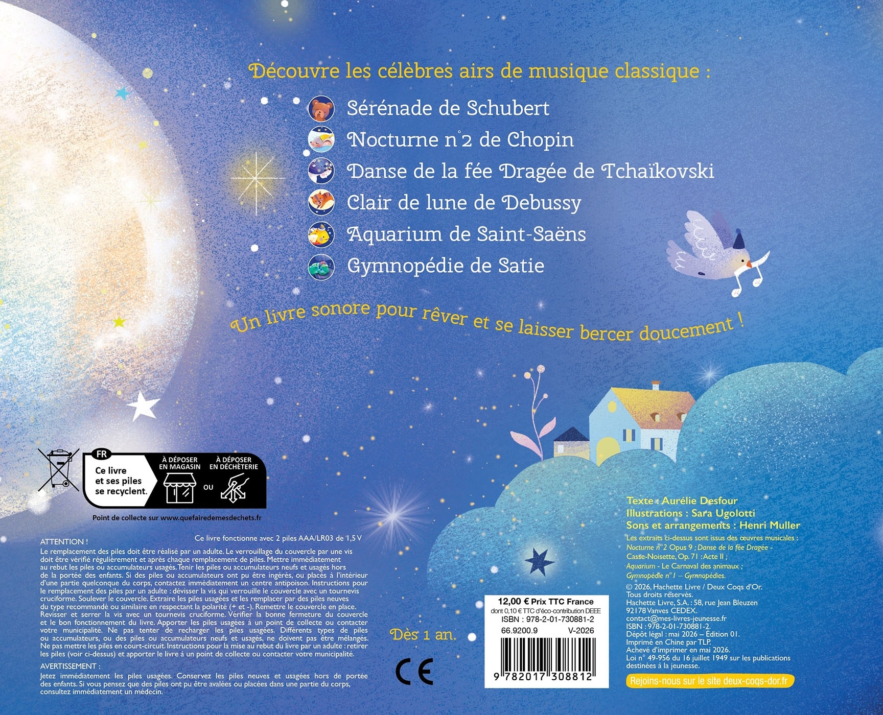 Mes premiers airs classiques pour rêver - livre sonore avec boitier - Aurélie Desfour - DEUX COQS D OR