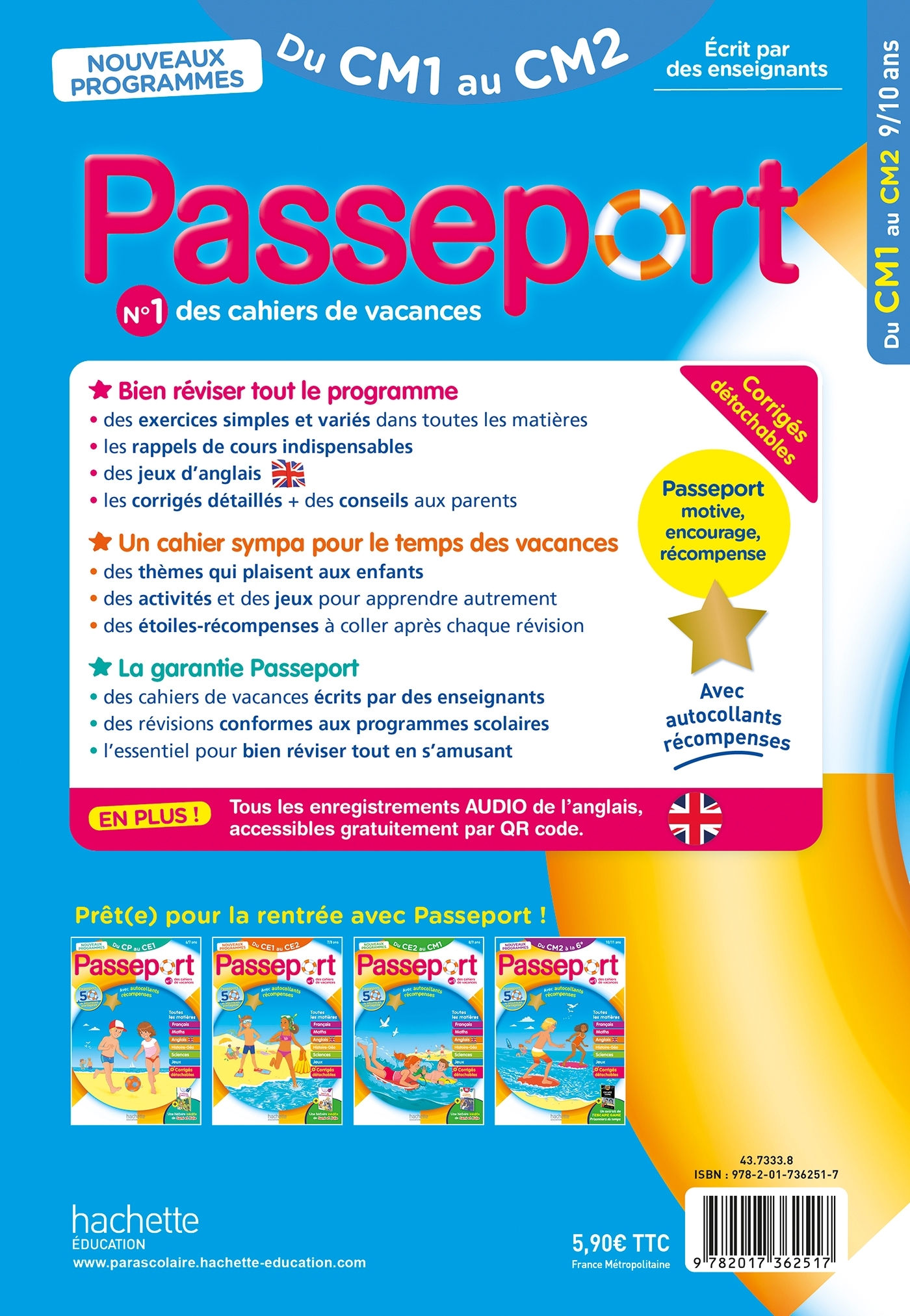 Passeport Du CM1 au CM2 9/10 ans Cahier de vacances 2026 - Claire Barthomeuf, Jacques Chanteux, Bernard Jenner - HACHETTE EDUC