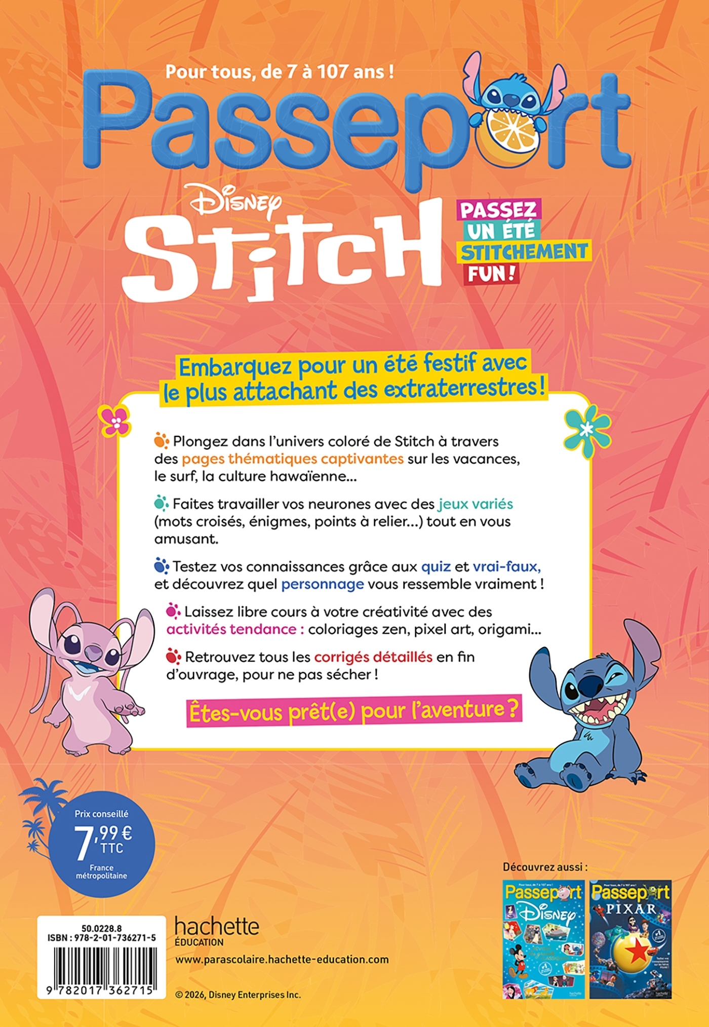 Passeport Stitch - Passez un été stitchement fun ! - Justine Simorre - HACHETTE EDUC