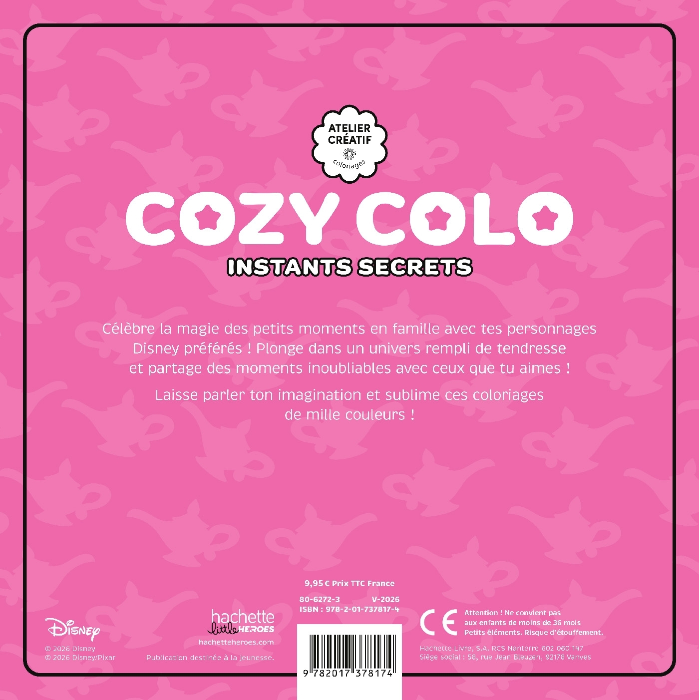 Cozy colo Disney - Instants secrets -  - HACHETTE HEROES
