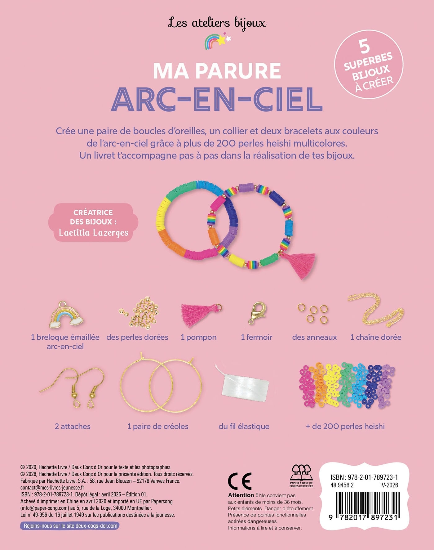 Ma parure arc-en-ciel - coffret avec accessoires - Laetitia Lazerges - DEUX COQS D OR