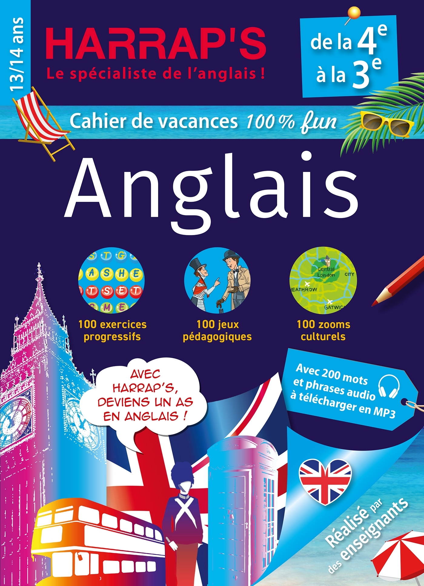 HARRAP's Cahier de vacances De la 4e à la 3e -  Collectif - HARRAPS