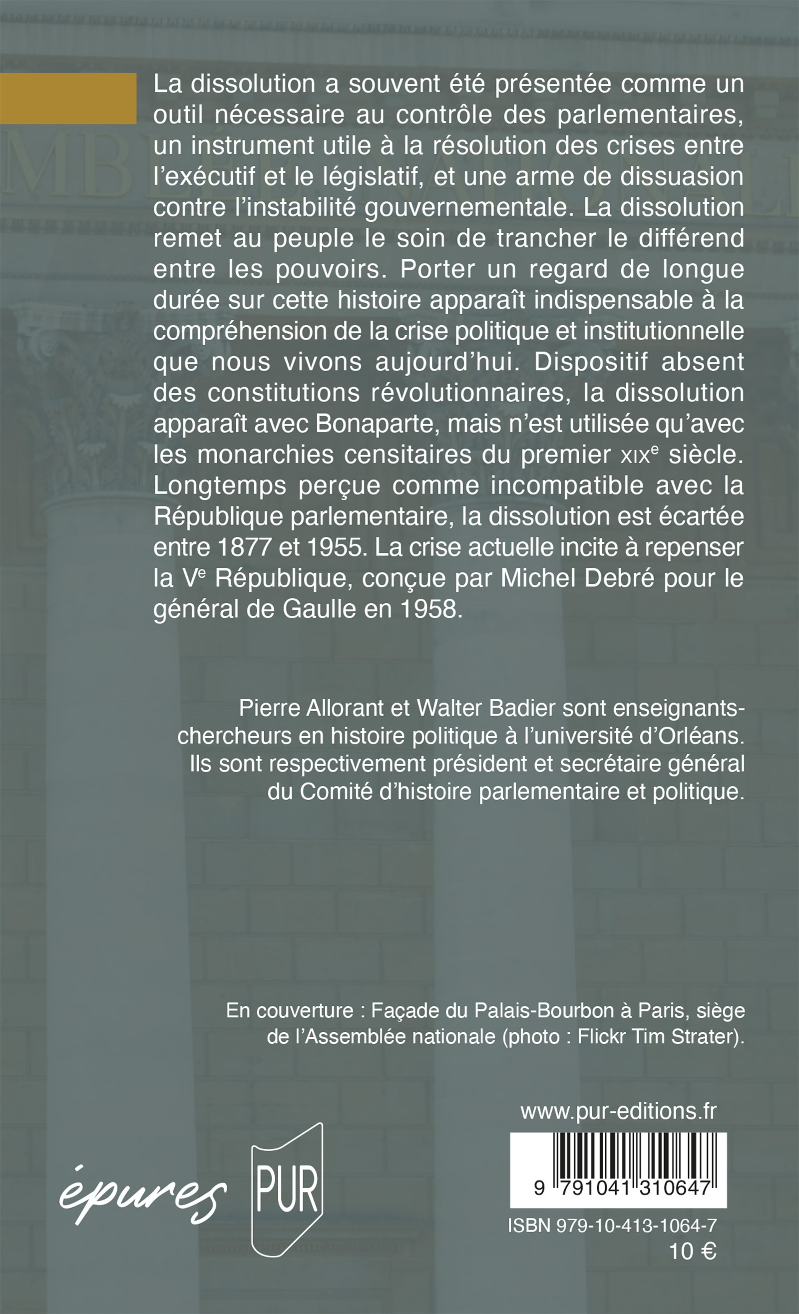 La Dissolution - Walter Badier, Pierre Allorant - PU RENNES