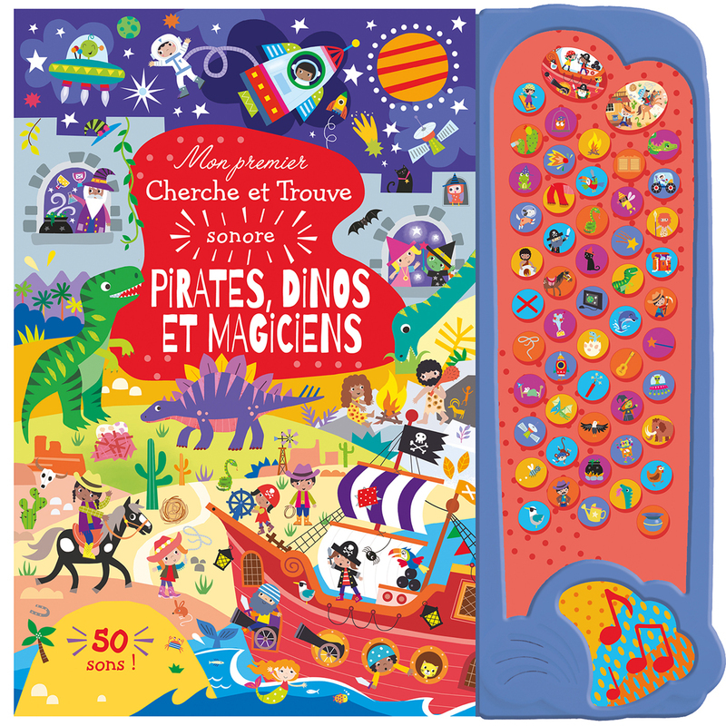 Mon premier cherche et trouve sonore - pirates, dinos et magiciens -  Collectif - 1 2 3 SOLEIL