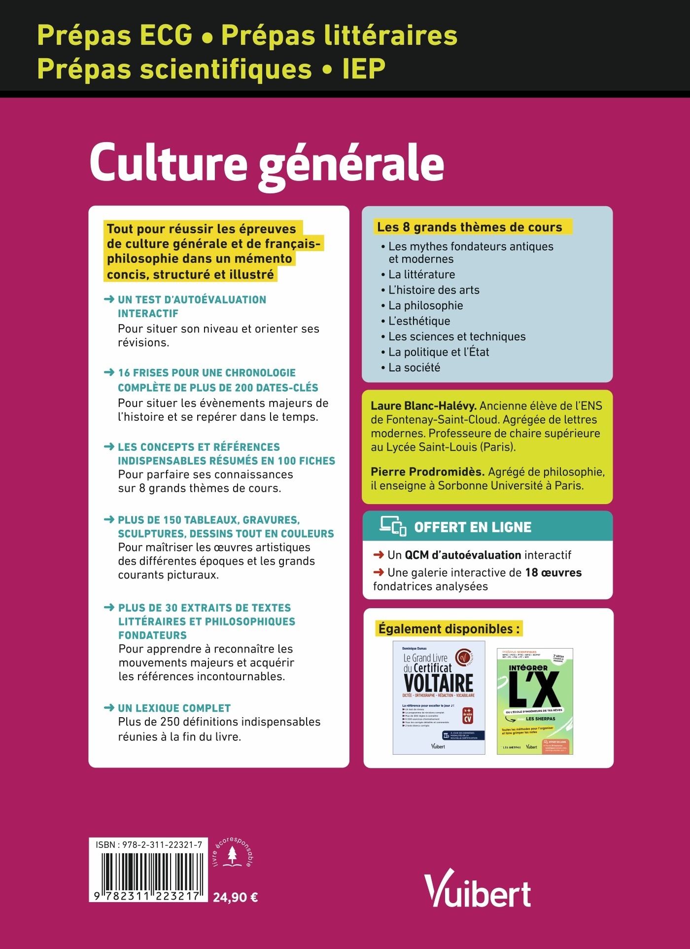 Mémento Culture générale - prépas ECG - prépas scientifiques - prépas littéraires - IEP - Laure Blanc-Halevy, Pierre Prodromidès - VUIBERT