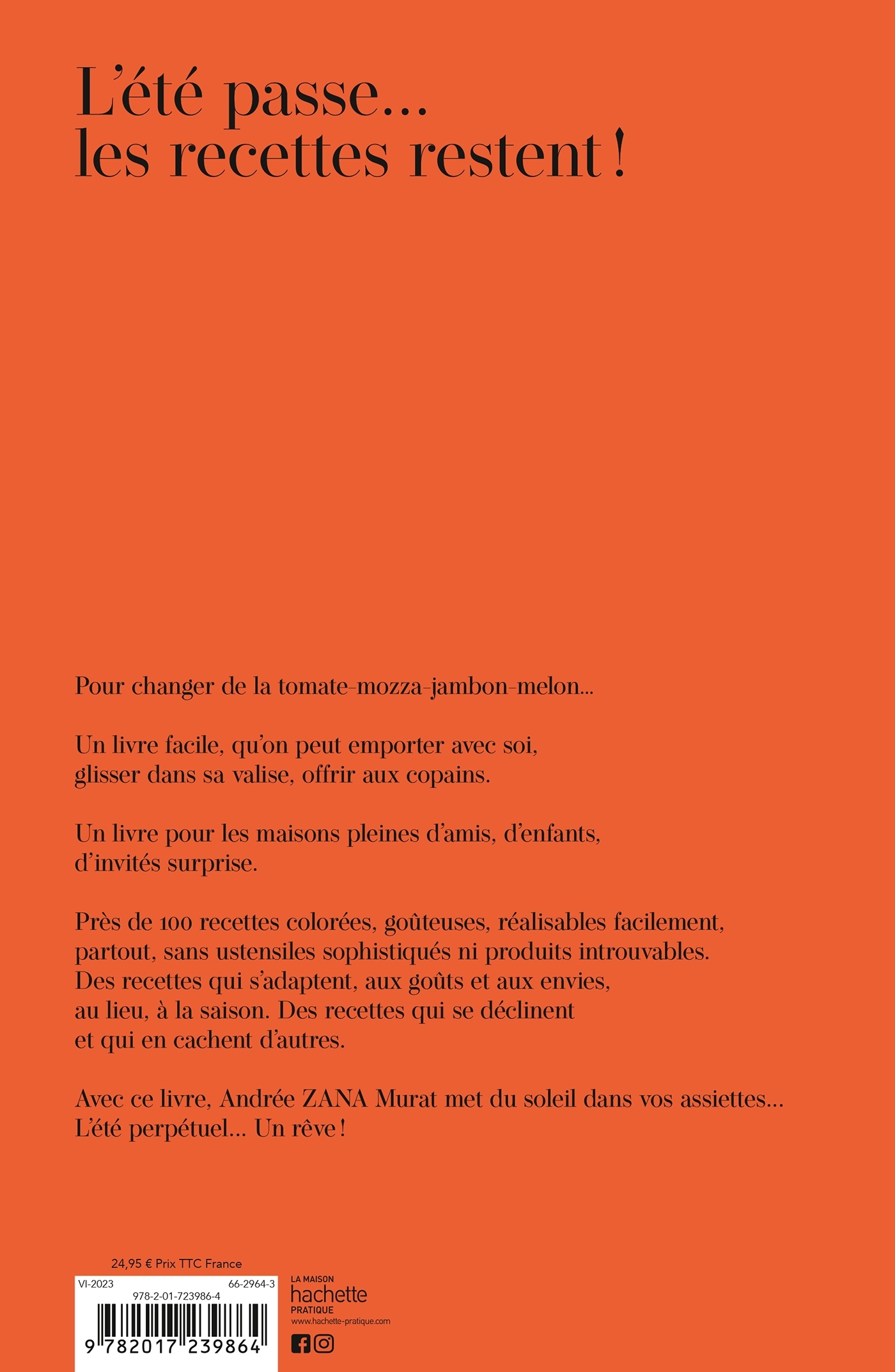 L'été passe... les recettes restent - Andrée Zana-Murat, Andrée Zana Murat - HACHETTE PRAT