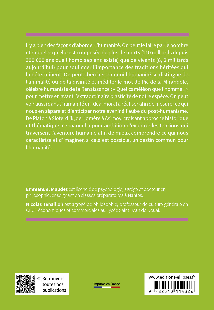 L'humanité. Épreuve de culture générale. Prépas commerciales ECG-ECT - Nicolas Tenaillon, Emmanuel Maudet - ELLIPSES