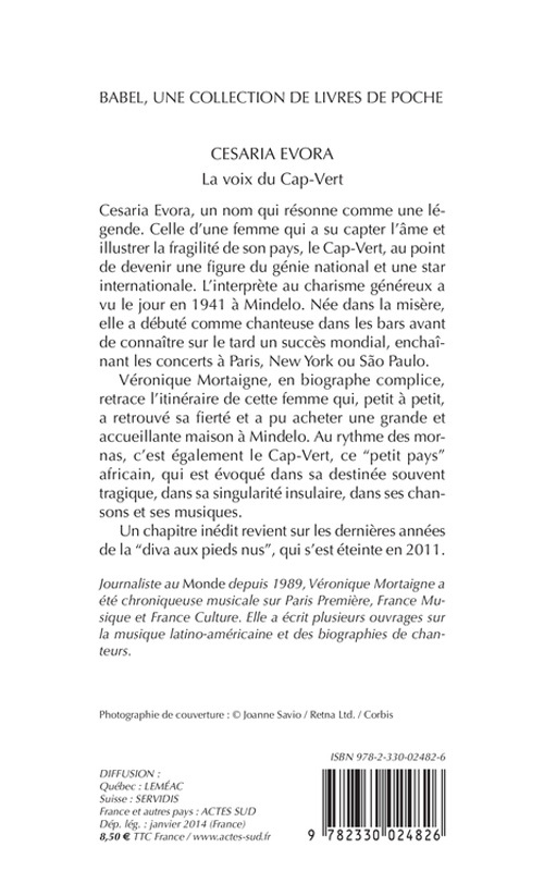 Cesaria Evora - Véronique Mortaigne - ACTES SUD