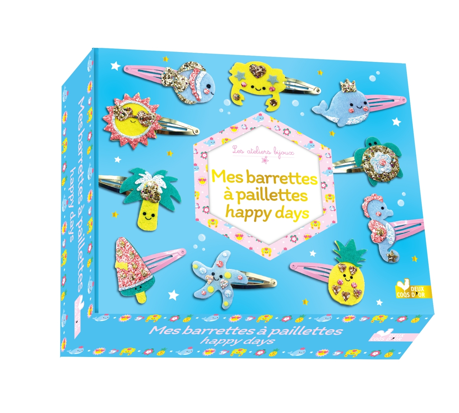 Mes barrettes à paillettes happy days - coffret avec accessoires -  - DEUX COQS D OR