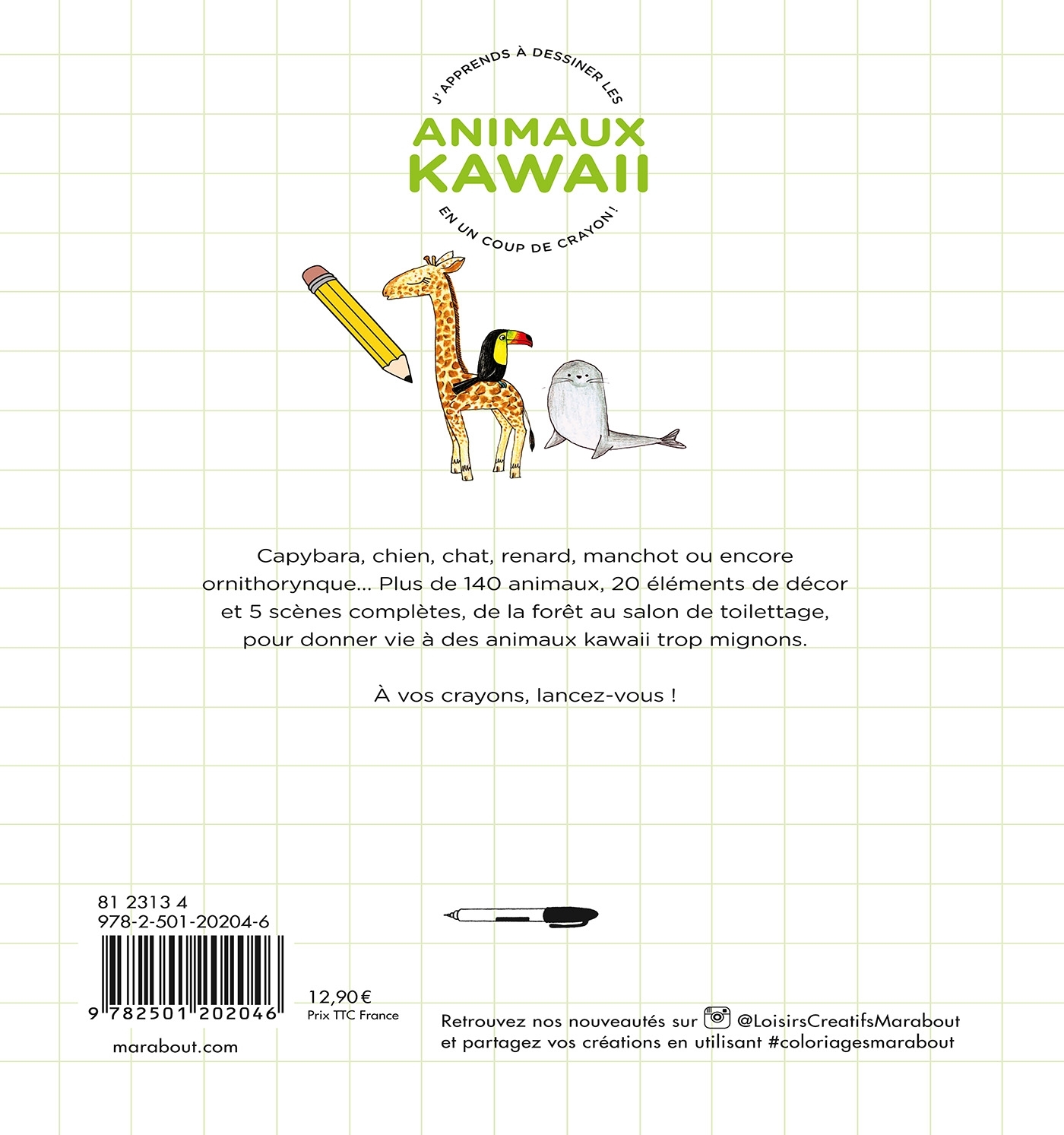 J'apprends à dessiner des animaux kawaï -  ANNELORE PAROT - MARABOUT