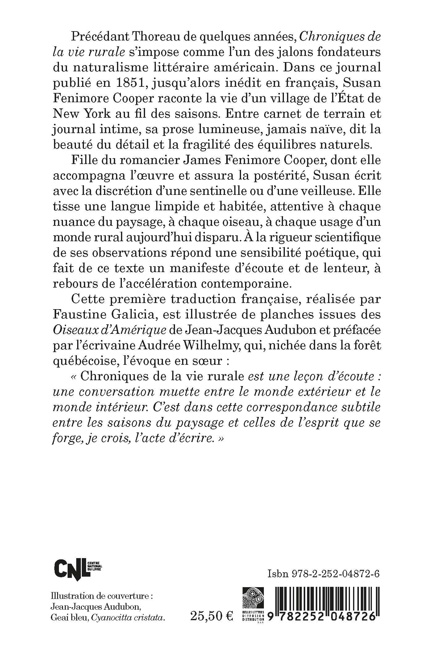 Chroniques de la vie rurale - Susan Fenimore Cooper, Audrée Wilhelmy, David Jones - KLINCKSIECK
