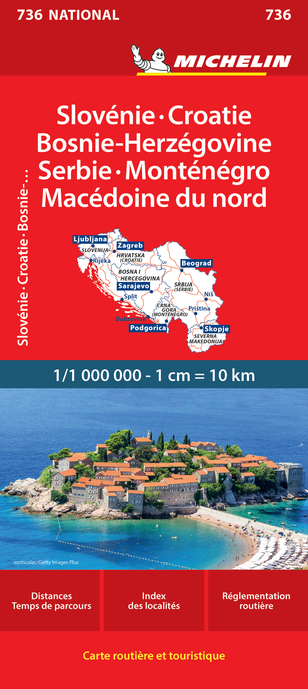 Carte Nationale Slovénie, Croatie, Bosnie-Herzégovine, Serbie, Monténégro, Macédoine du Nord - XXX - MICHELIN