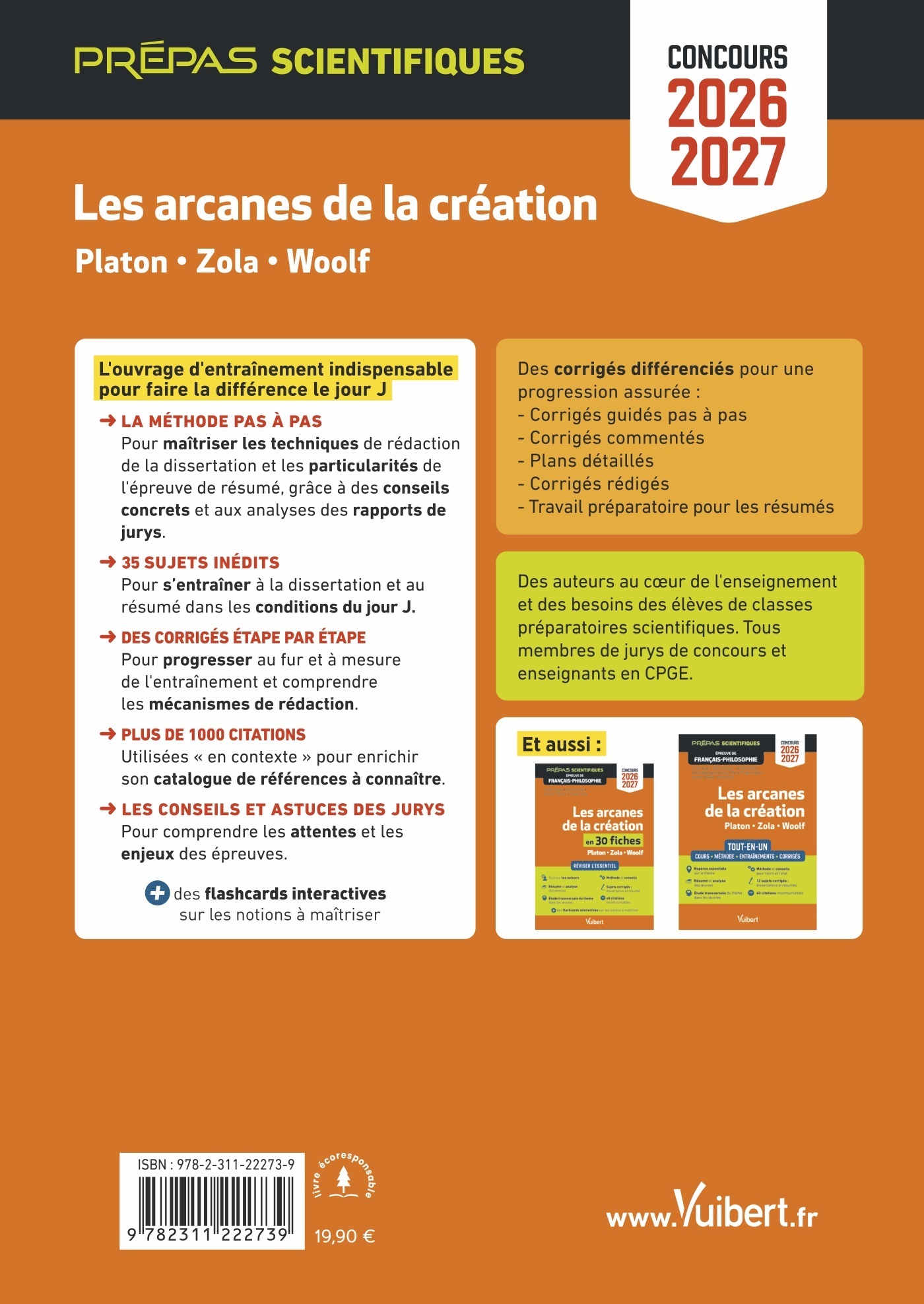 Les arcanes de la création en 35 dissertations et résumés - Épreuve de français-philosophie - Prépas scientifiques - Concours 2026-2027 - Marianne Hubac, Nicolas Cavuoto-Denis, Mona Freija, Johana Augier, Isabelle Safa, Sandra Glatigny, Arnaud Dubois, Car