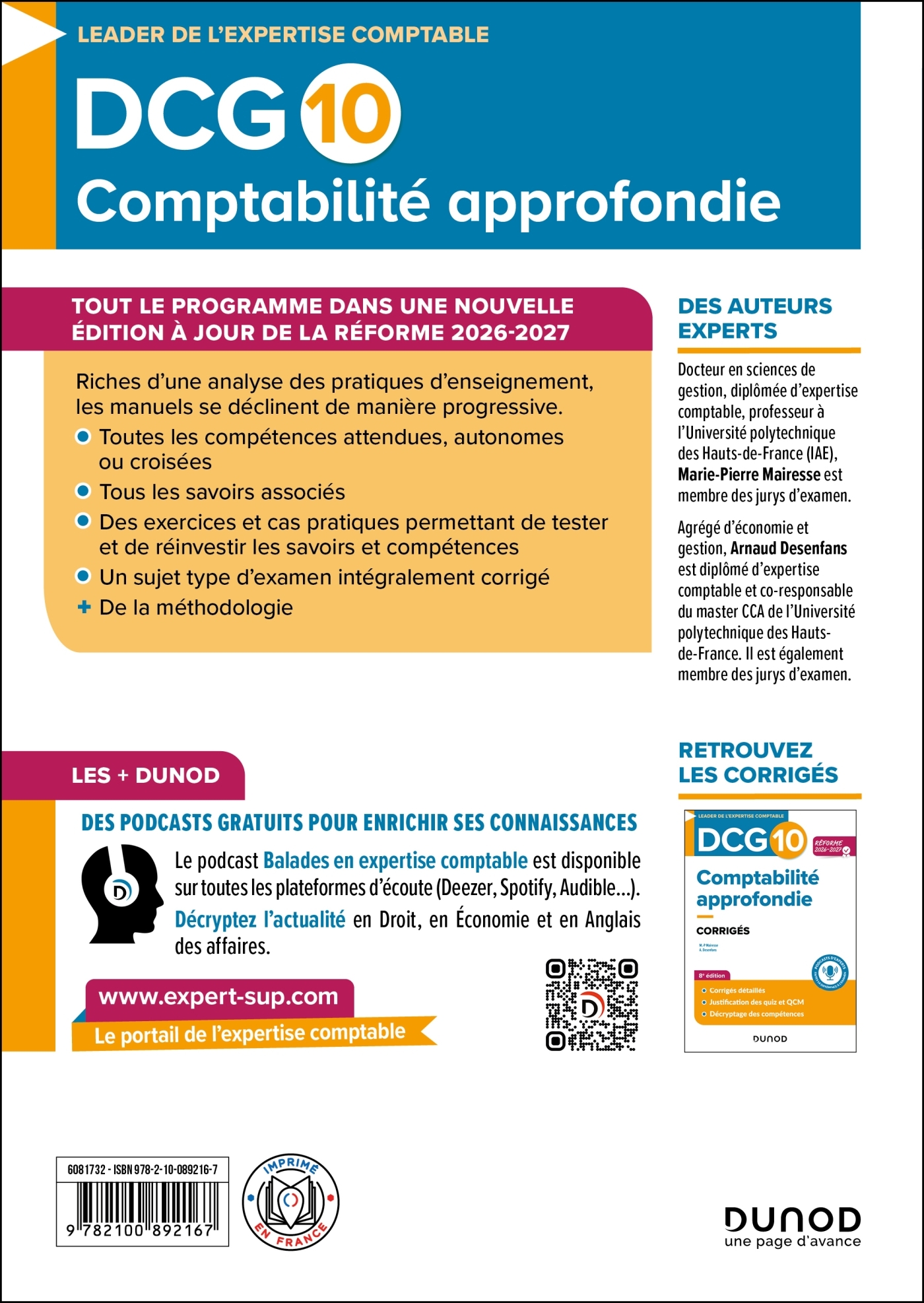 DCG 10 - Comptabilité approfondie - Manuel - Réforme 2026-2027 - Marie-Pierre Mairesse, Arnaud Desenfans - DUNOD