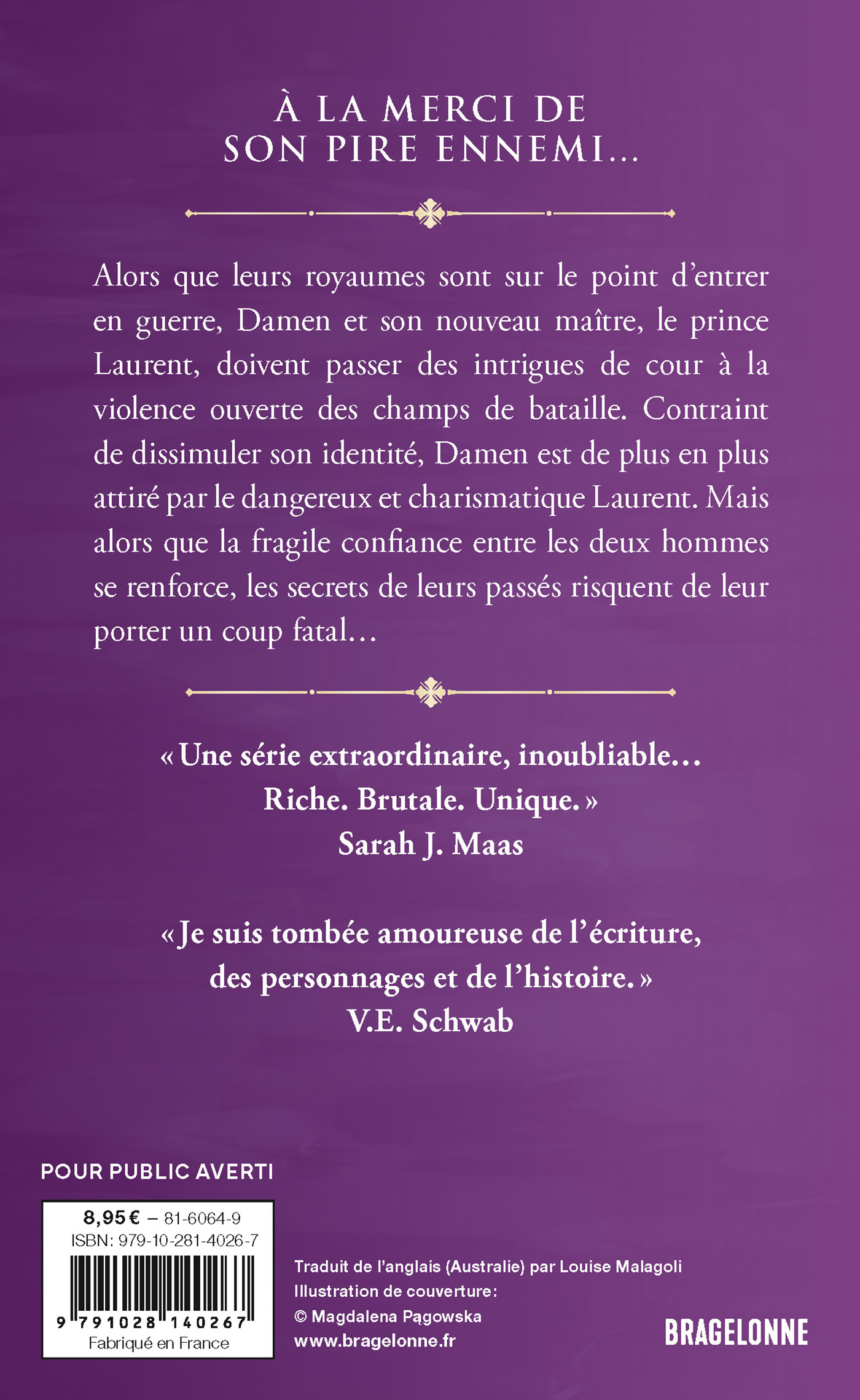 Prince captif, T2 : Le Guerrier - C.S. Pacat - BRAGELONNE