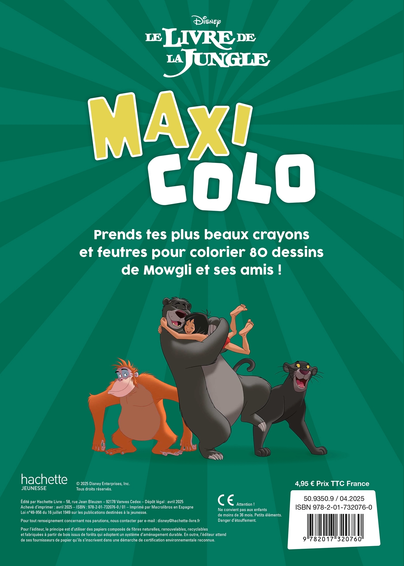 LE LIVRE DE LA JUNGLE - Maxi Colo - DISNEY -  - DISNEY HACHETTE