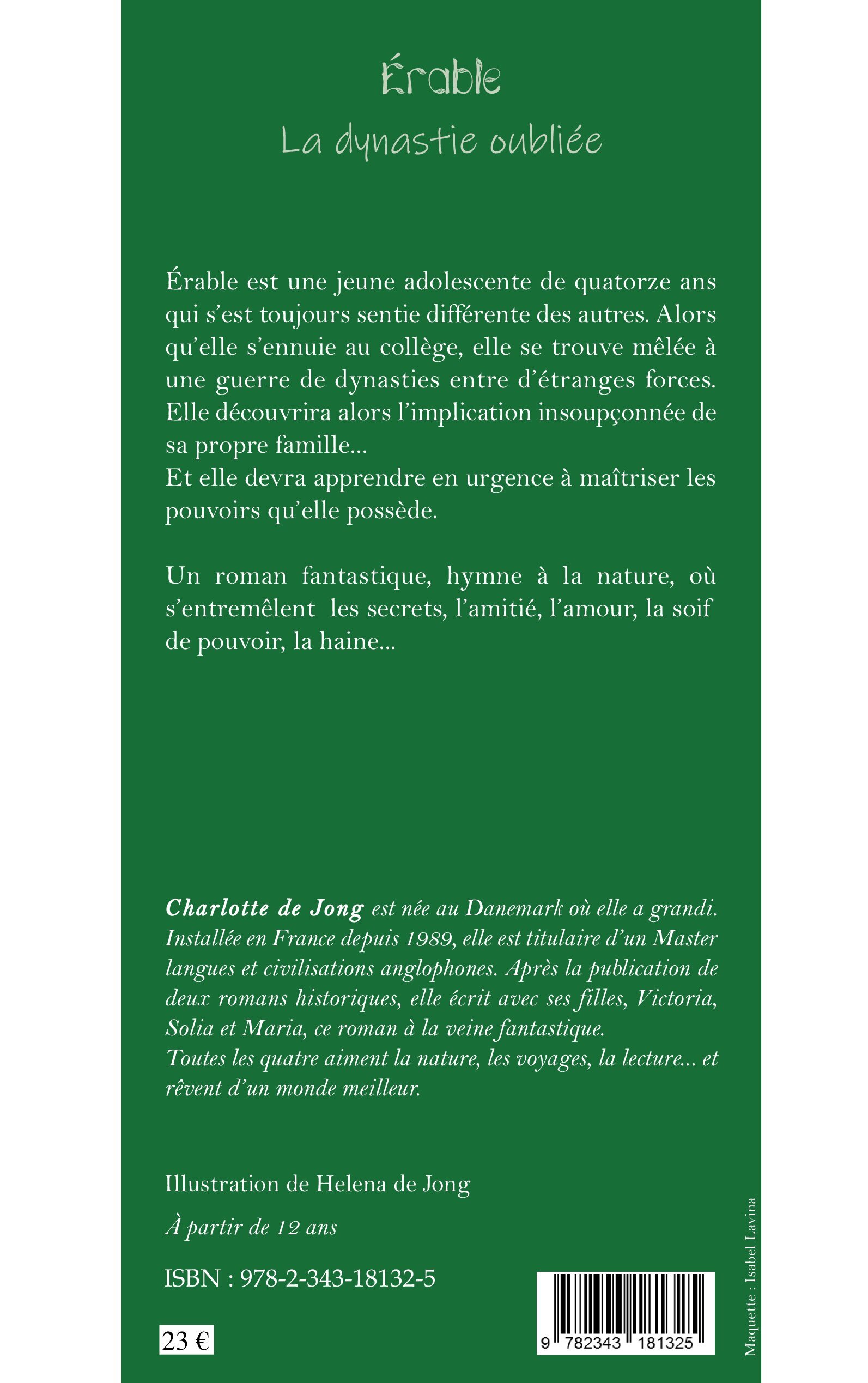 Érable - Charlotte DE JONG - L'HARMATTAN