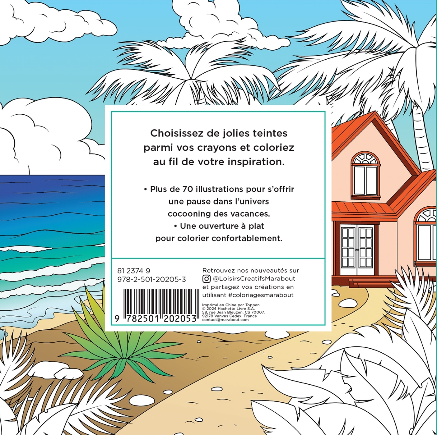 Maison de vacances  - Petit livre à colorier -   - MARABOUT