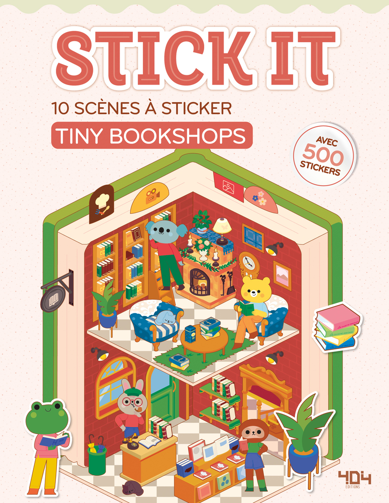 Stick It - 140 scènes à sticker - Tiny Bookshops - DERODIT CLEMENTINE - 404 EDITIONS