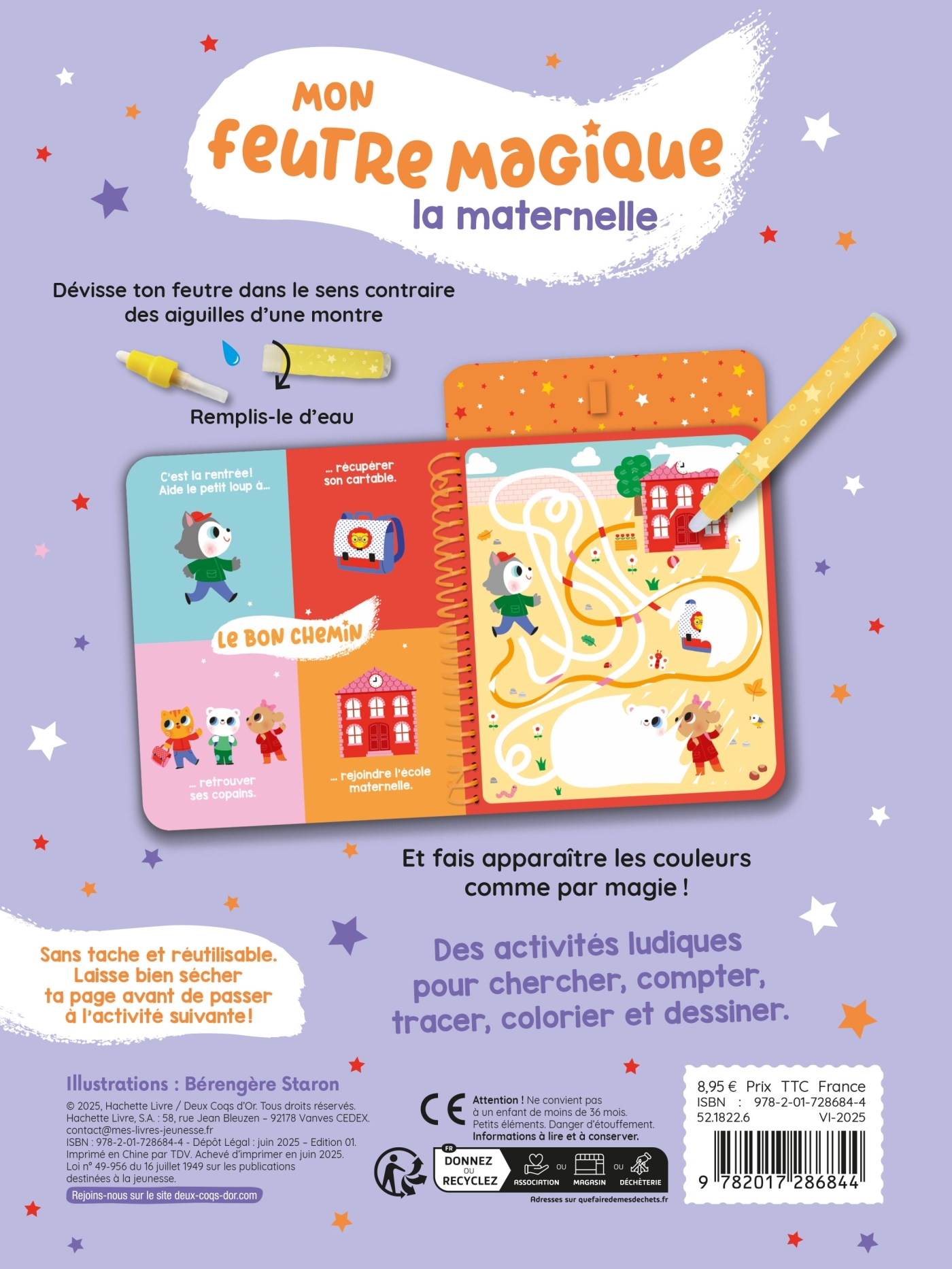 Mon feutre magique - La maternelle - avec feutre à réservoir d'eau -  - DEUX COQS D OR