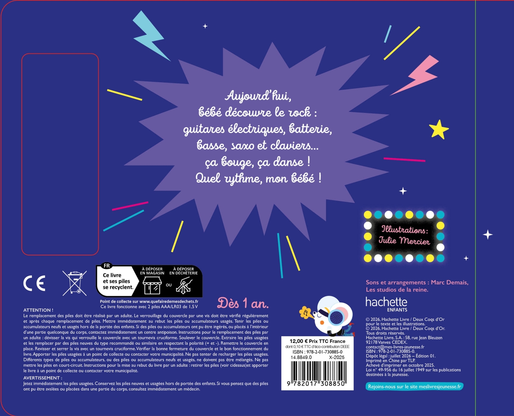 My Baby Rock - livre sonore avec module sonore et 6 boutons -  - HACHETTE ENFANT