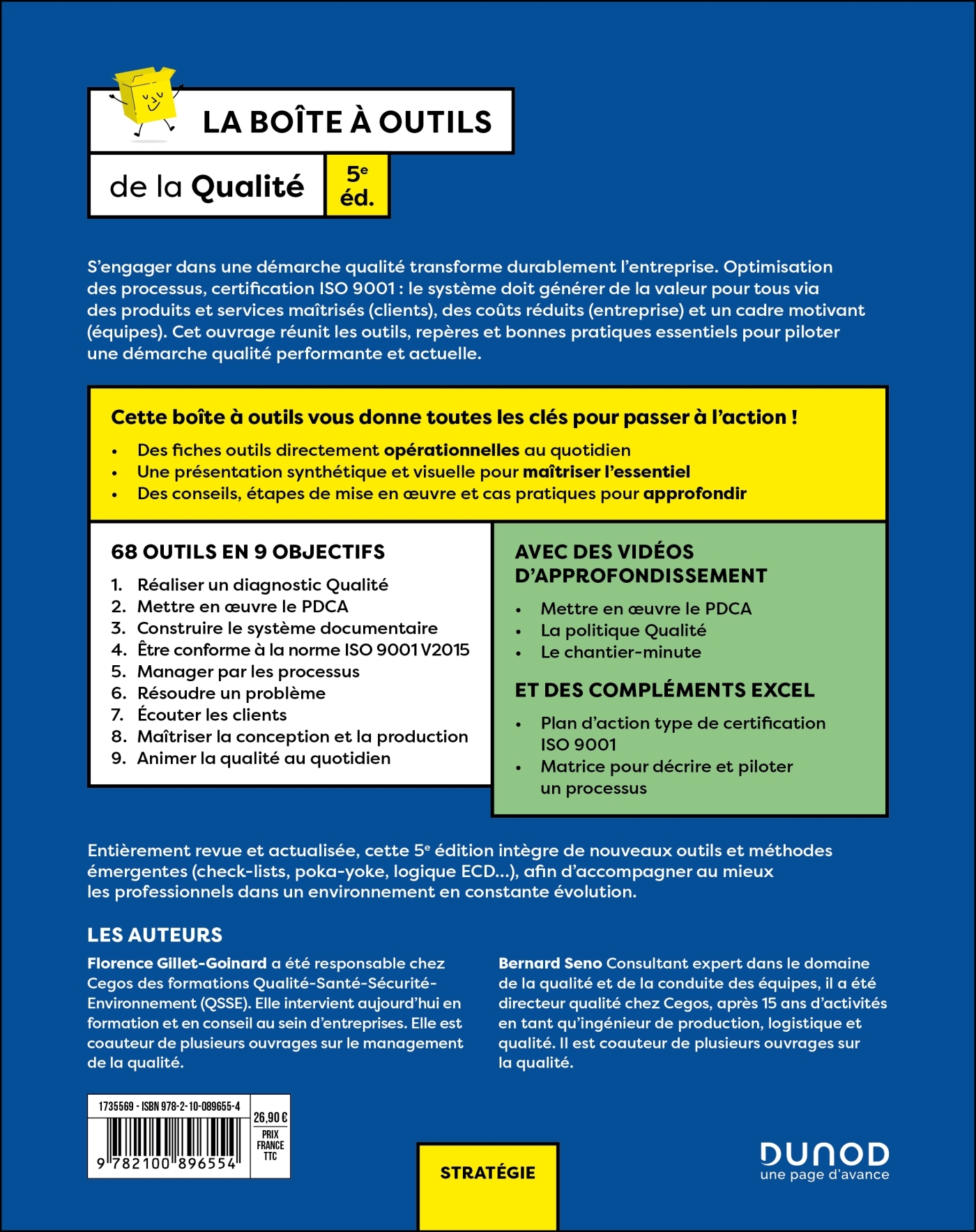 La boîte à outils de la qualité - 5e ed. - Florence Gillet-Goinard, Bernard Seno - DUNOD