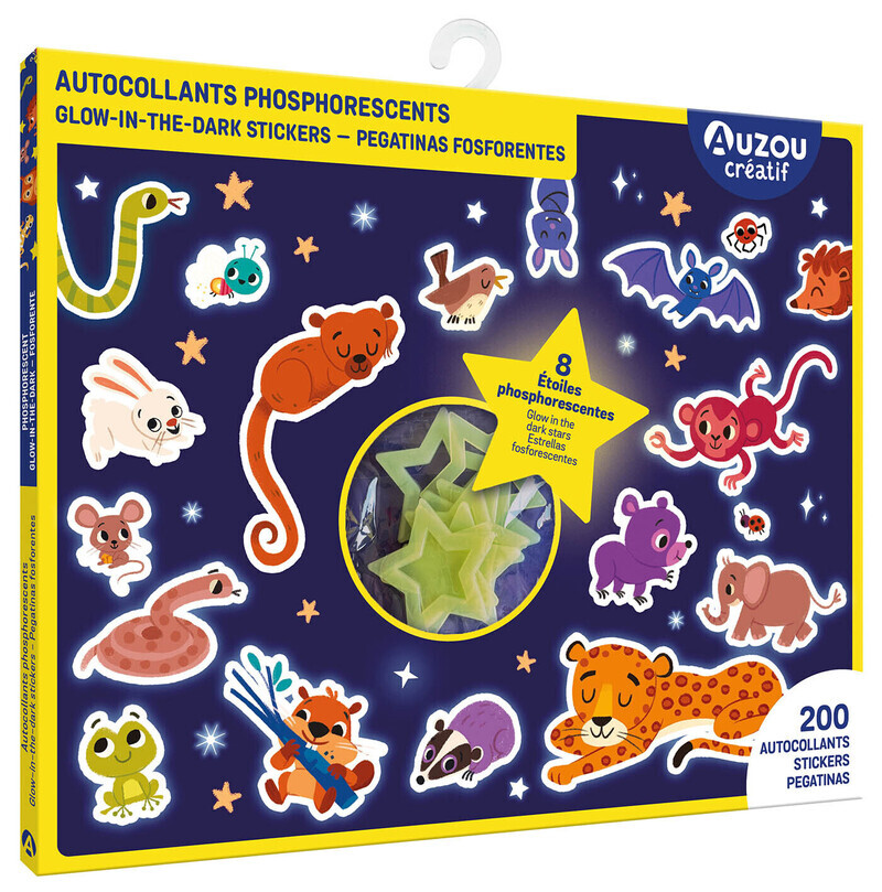 Autocollants phosphorescents - 8 étoiles phosphorescentes ! -  - AUZOU