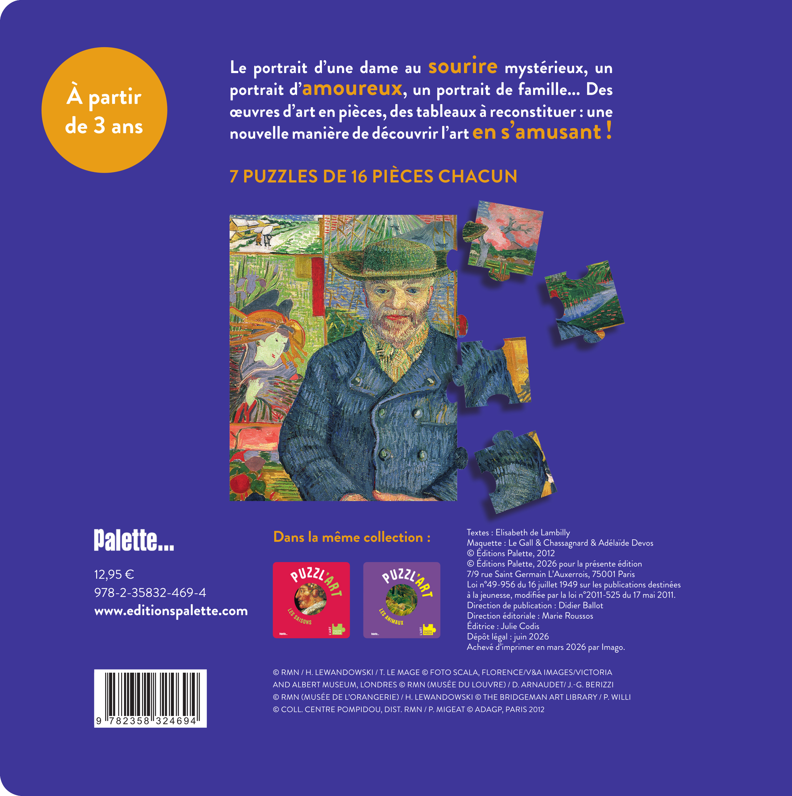 Puzzl'art - Les Portraits - ELISABETH DE LAMBILLY - PALETTE