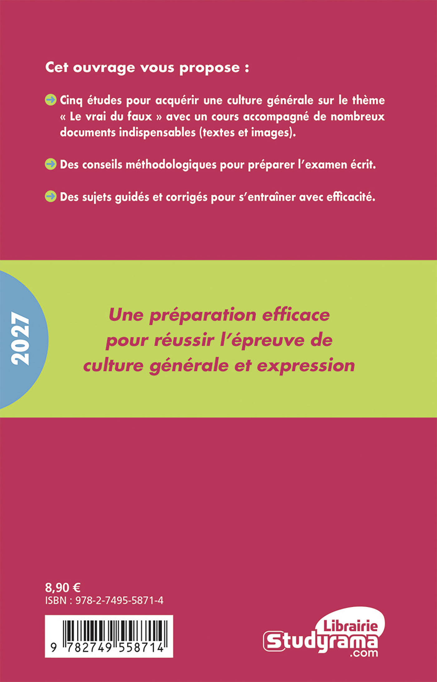 Le vrai du faux - Thème de Culture Générale et Expression BTS 2027 - VINCENT GIULIANI - BREAL